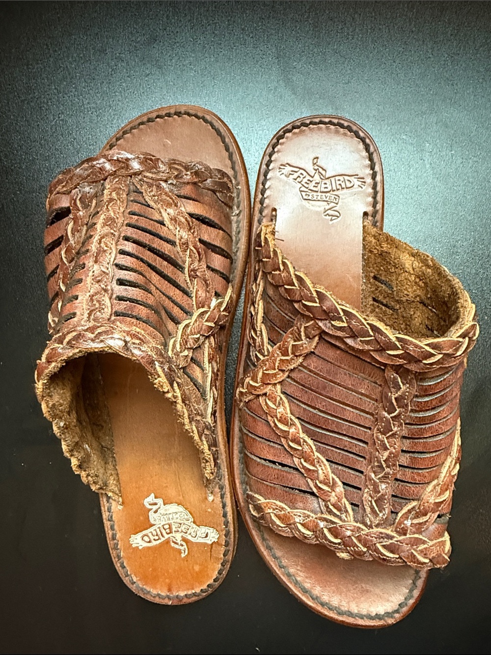 Freebird by Steven Brown Braided Leather Slide Sandals - Picture 3 of 3